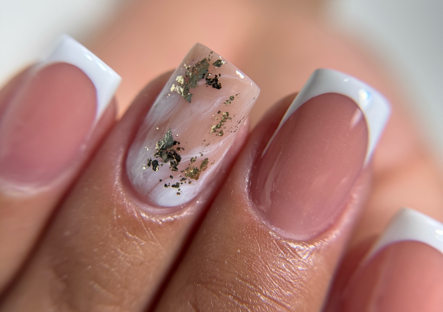 Russian Manicure + Acrilyc nails - Tips