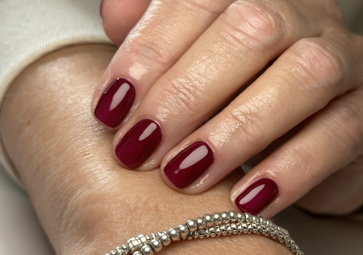 Biab with gel polish on natural nails