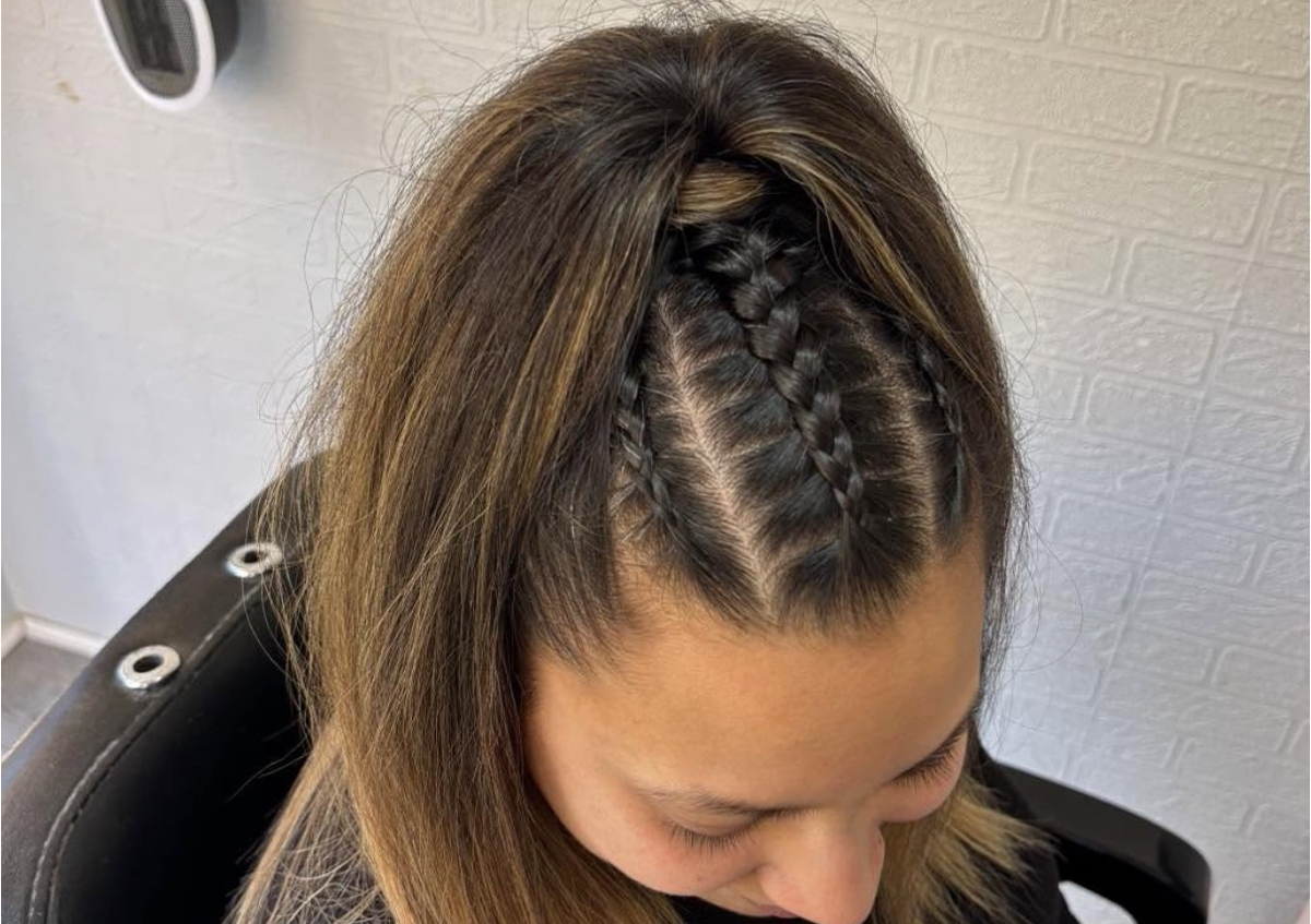Three Plaits into a High Ponytail