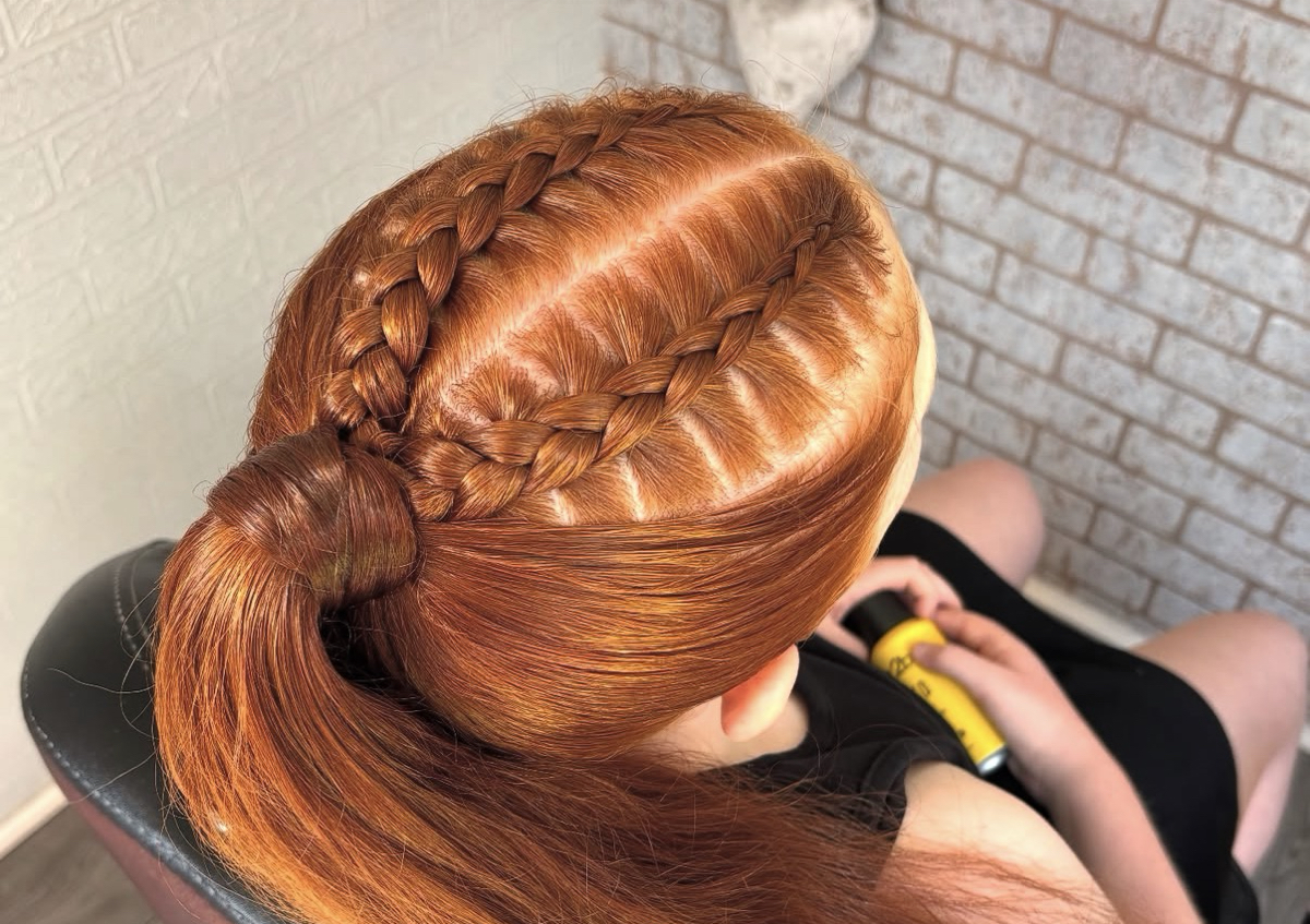 Two Plaits into a High Ponytail