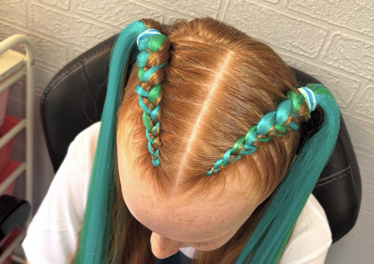 Half Up Double Dutch With Colour