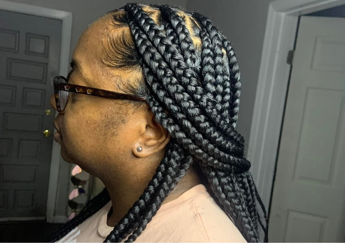 Large Knotless Braids(Midback)