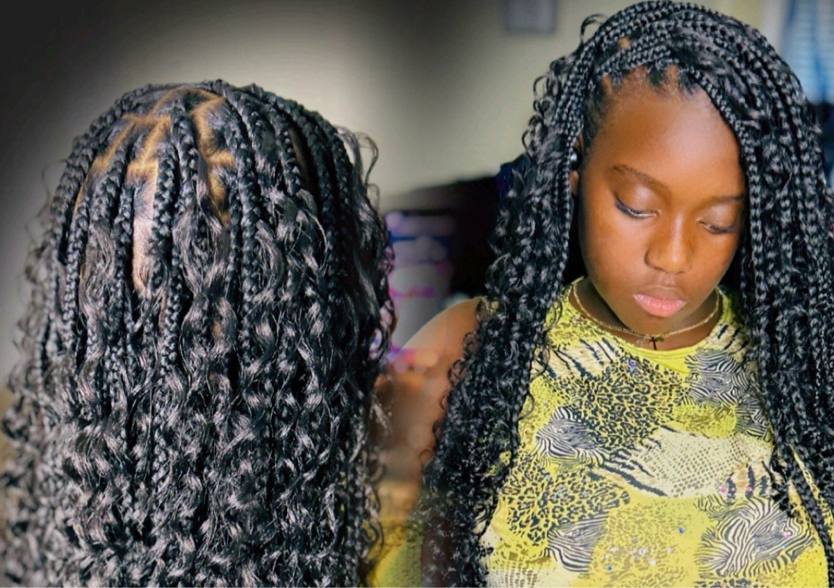 Smedium Knotless Braids(Midback)