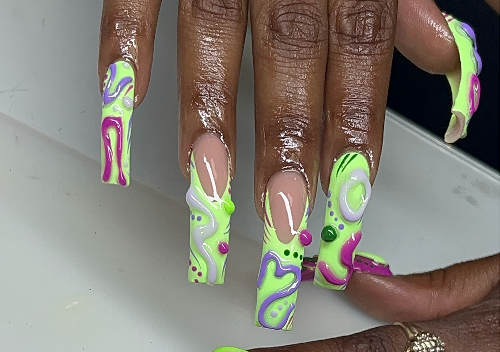 Chrome/ textured print 