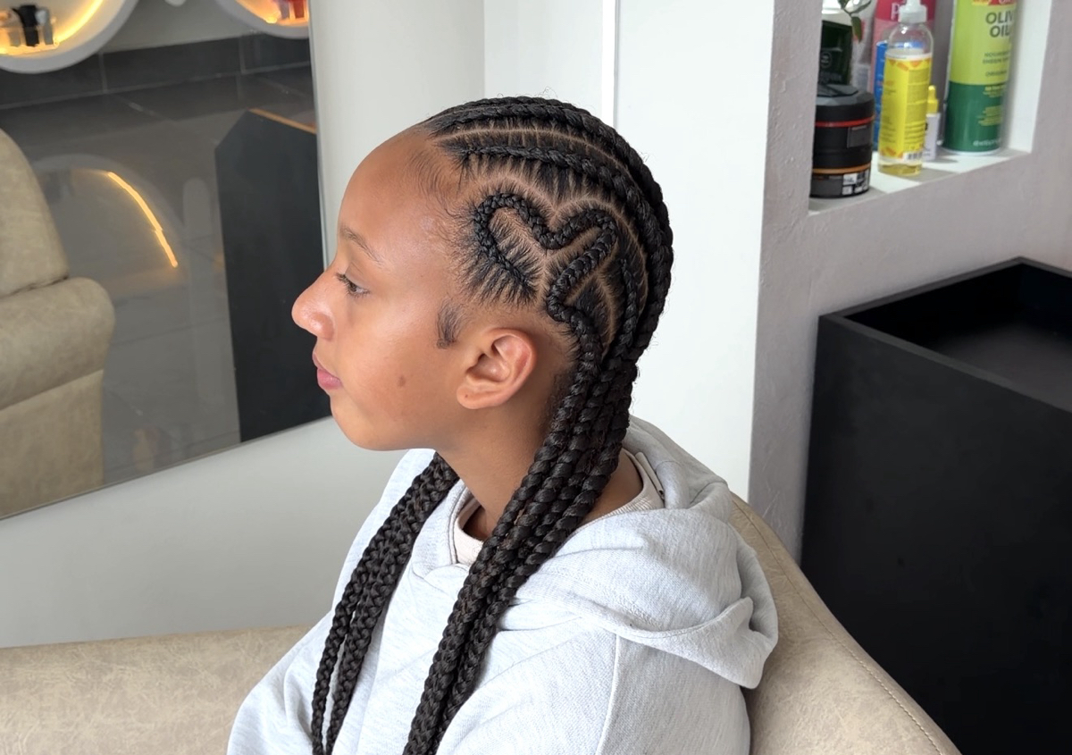 Girls - 8 Stitch braids + Heart