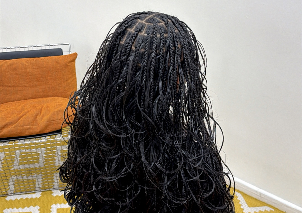 Smedium French curl boho braids