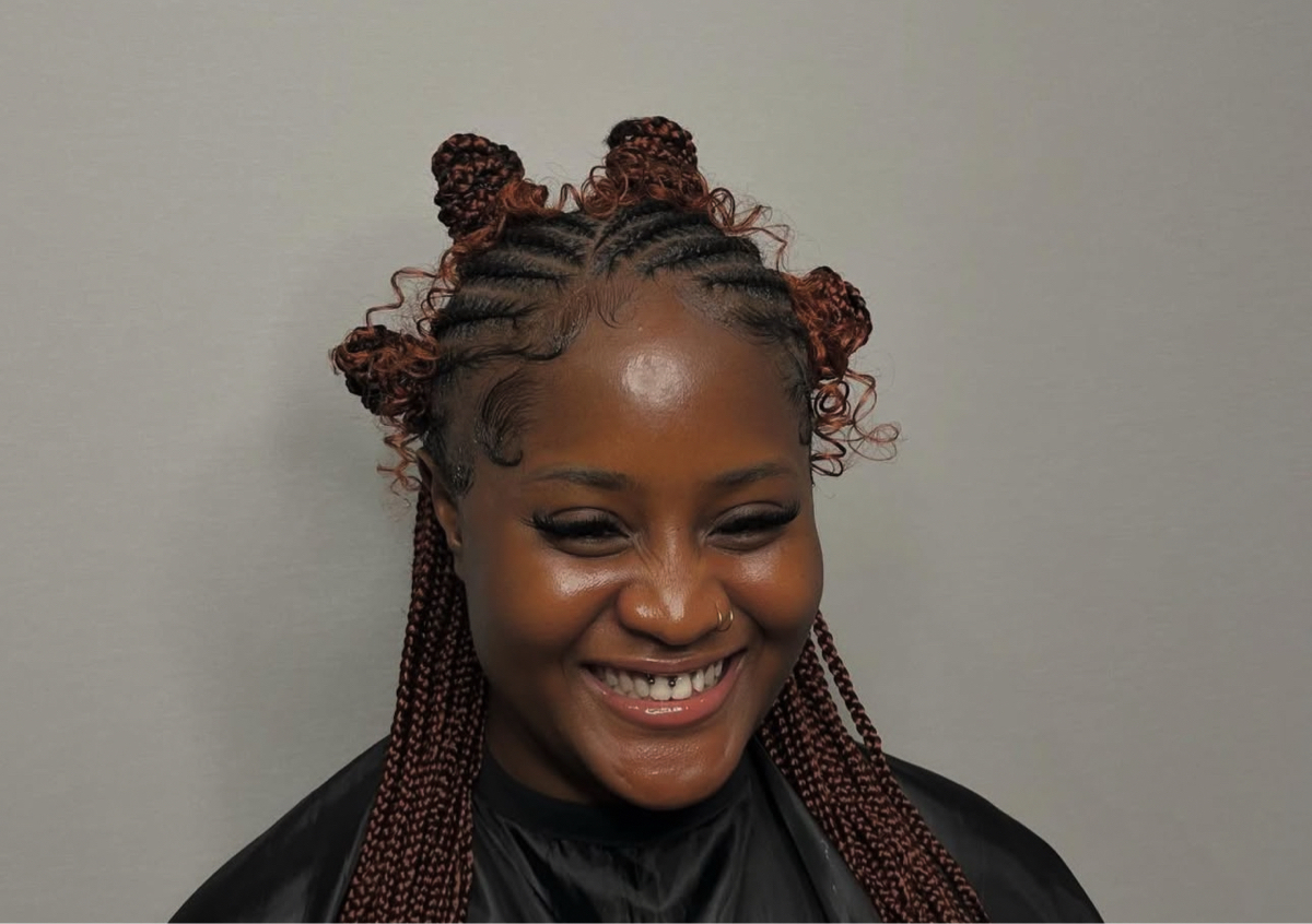 Smedium Fulani braids style 3