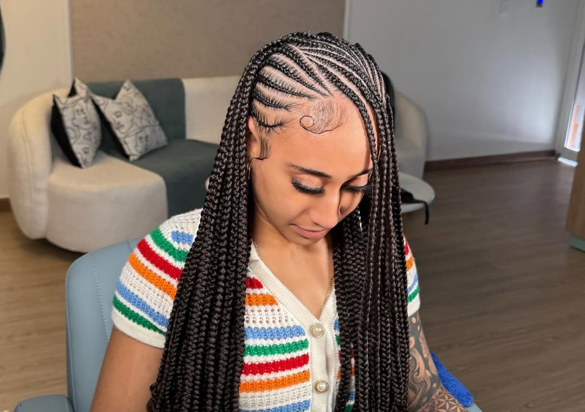 Smedium Fulani braids Style 2