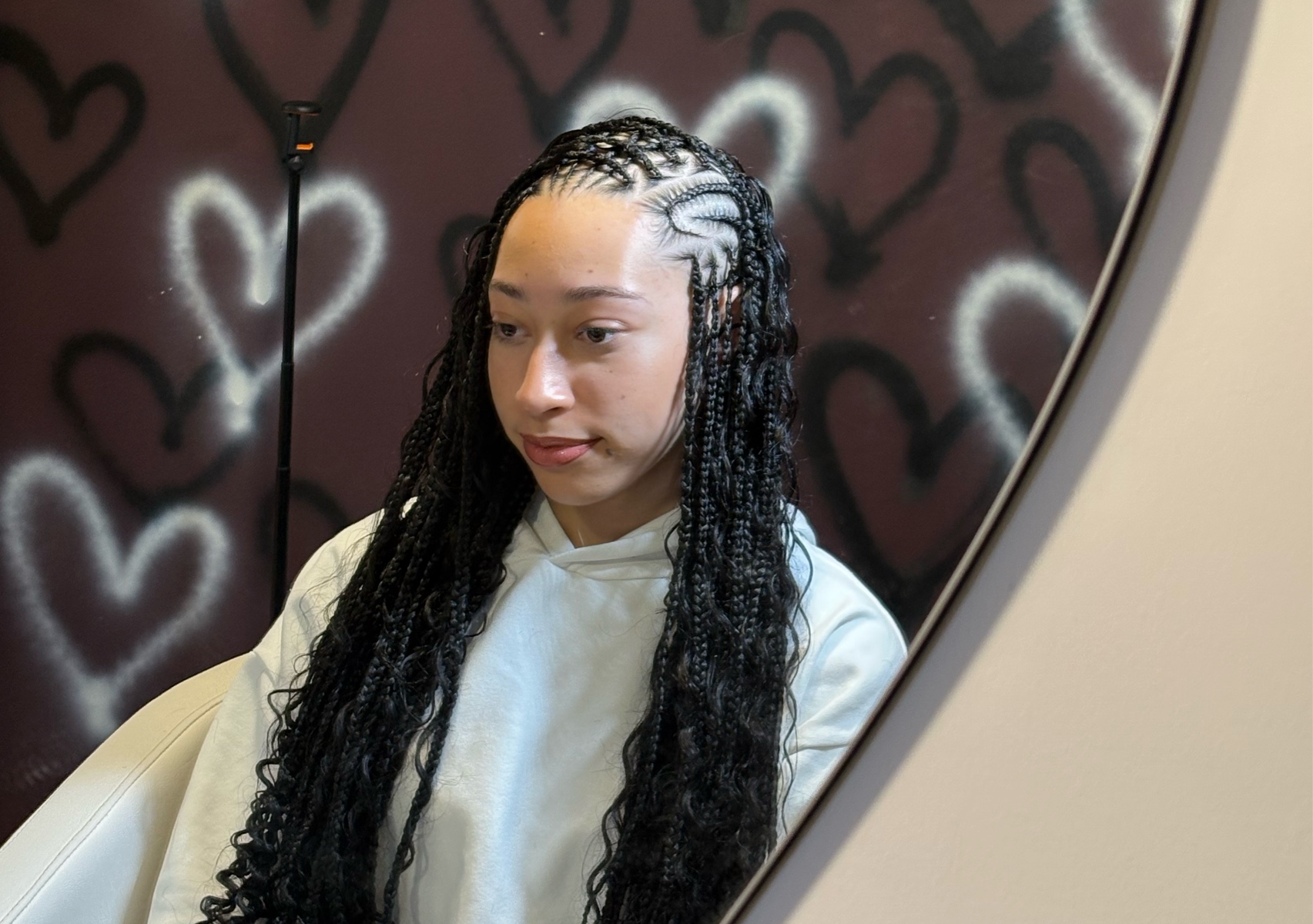 Smedium Fulani flip over braids