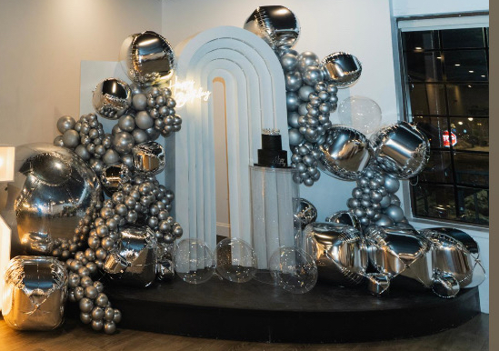 Silver balloons / Decoracion globos plateados