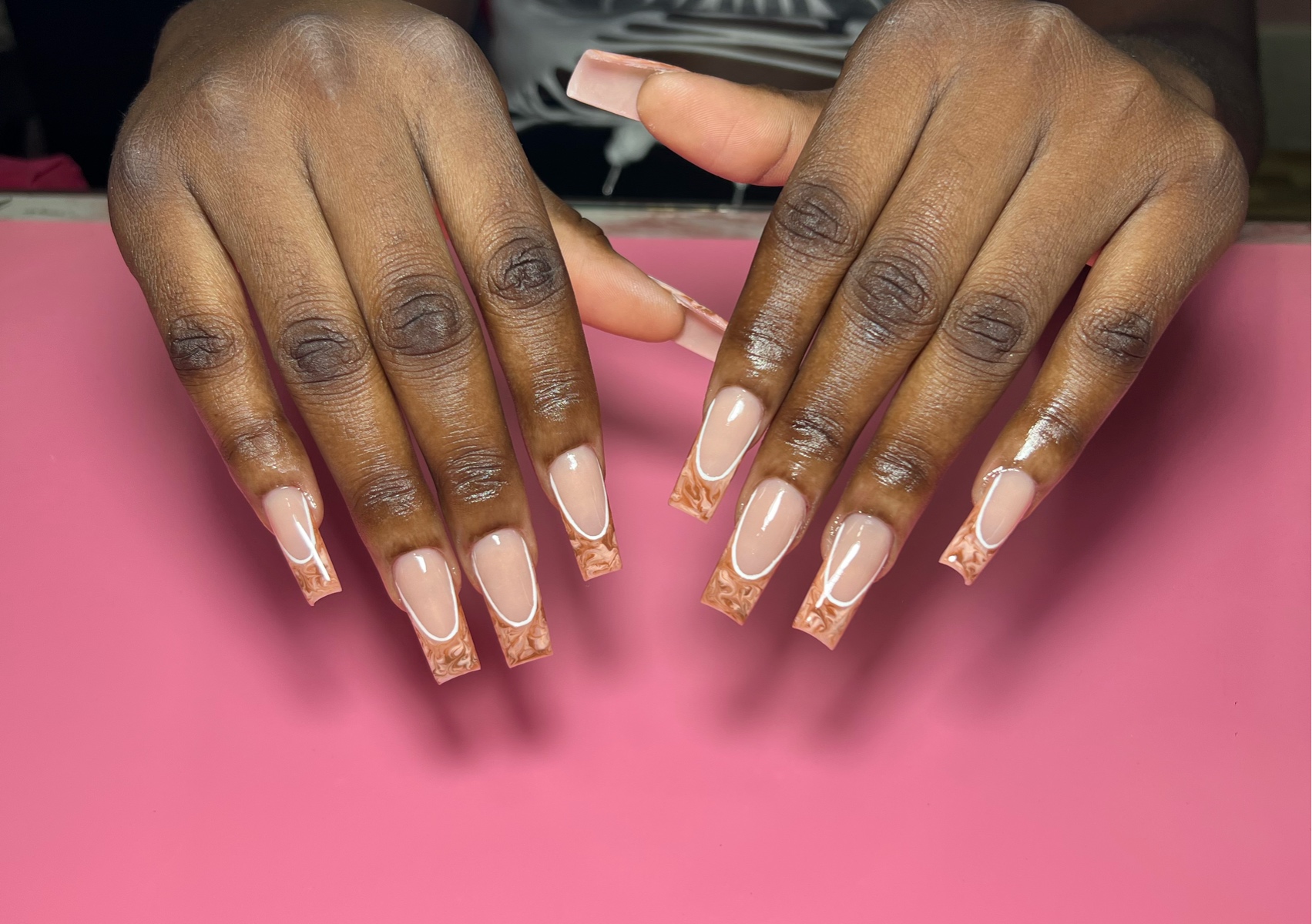 Tips & Acrylic Medium Long French