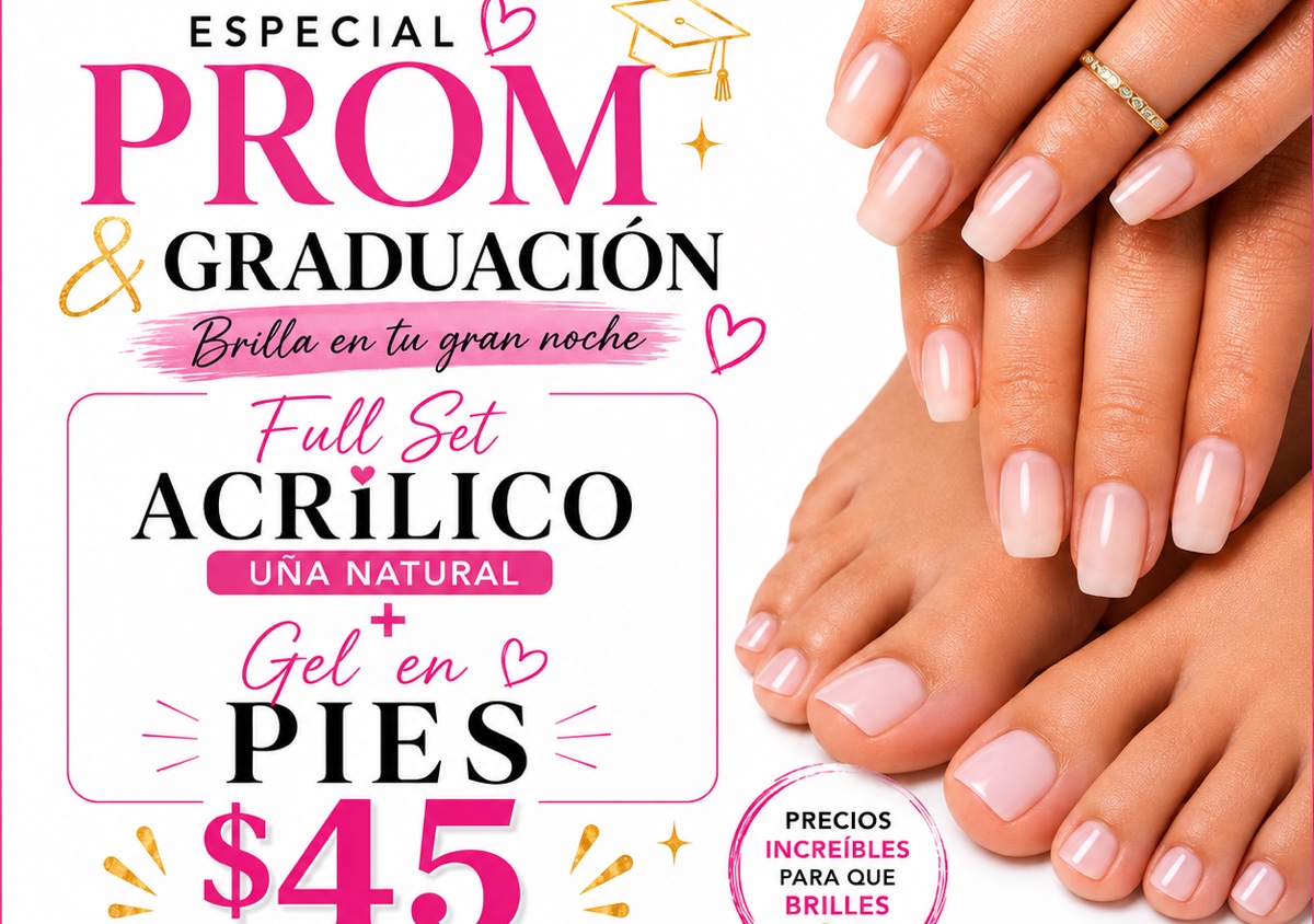 🎓FULL SET ACRÍLICO + GEL EN PIES🎓