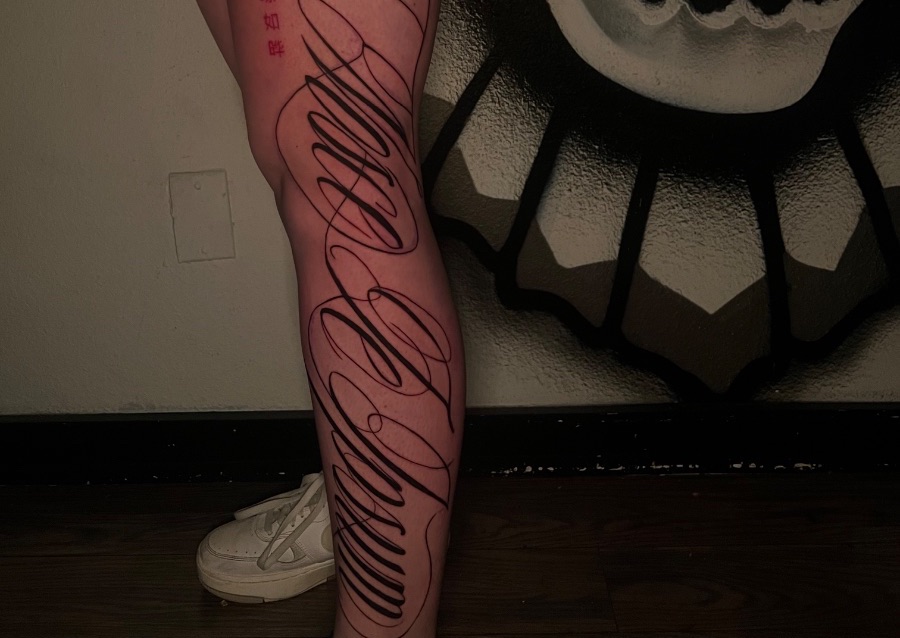 Leg tattoo