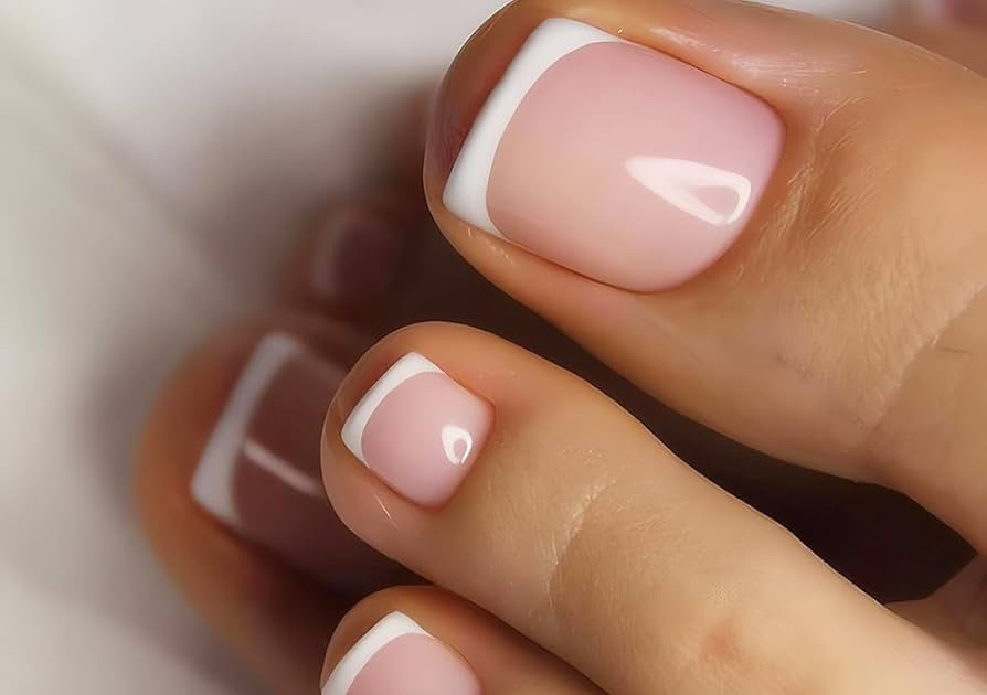 Acrylic with French tip on toes