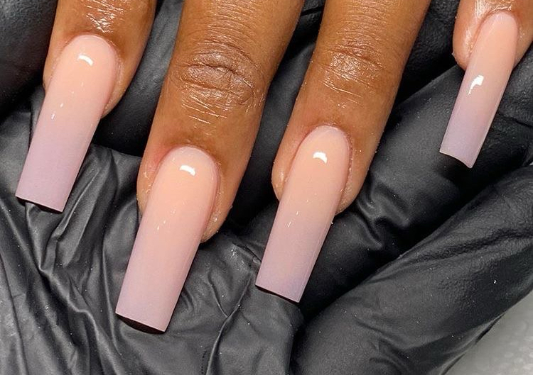 Long acrylic full set nails 