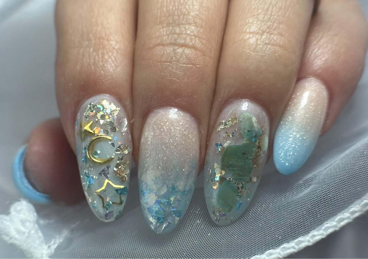 Full Set Acrylic Nails Encapsulated 