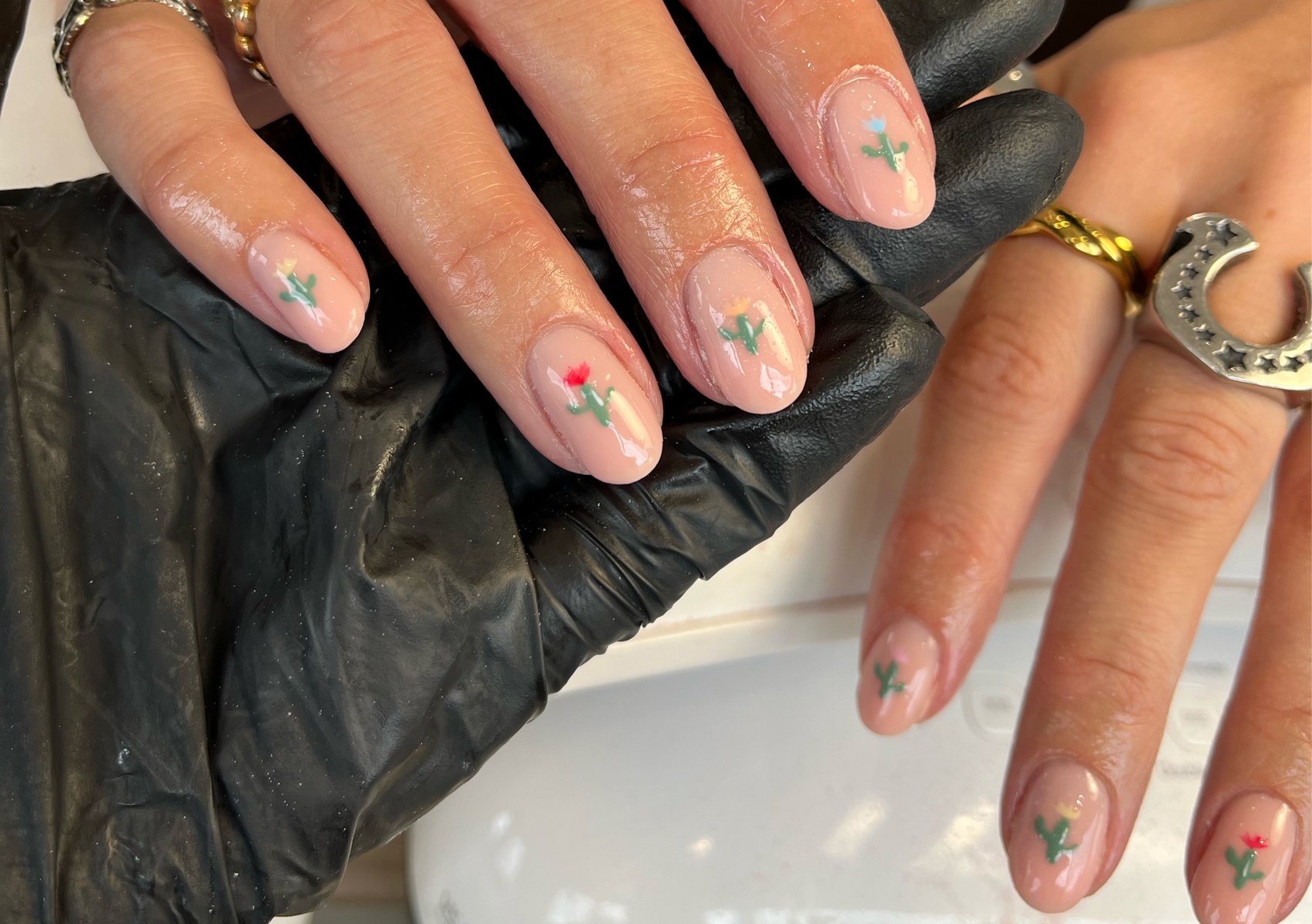 Simple builder gel nail art