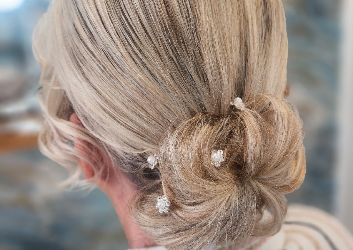 Bride Wedding Day Hair Styling In Salon 