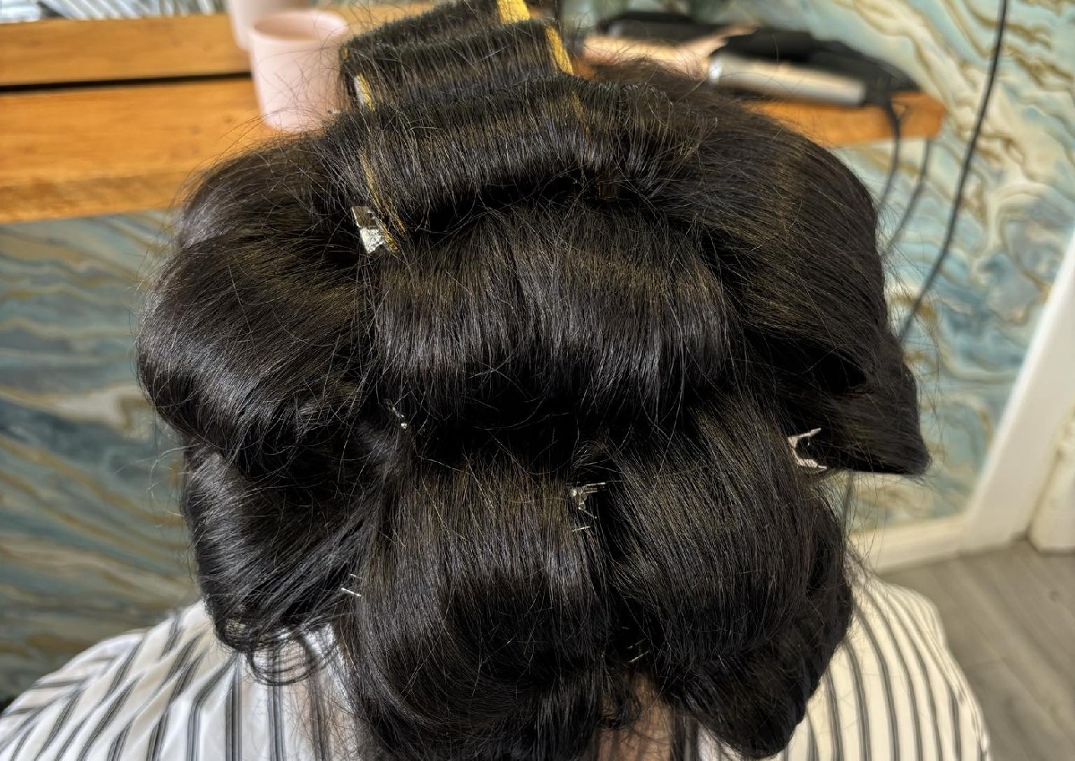 Hair Styling Hair Up Pin Curls Bun or Updo 