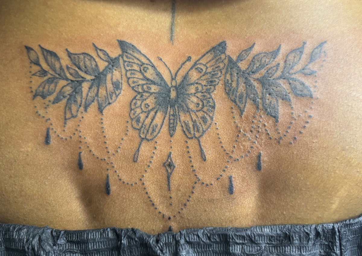 Lower back tattoo