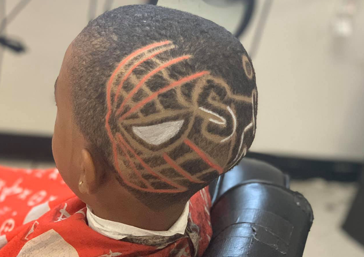 Bossed up custom kid low taper design with Color