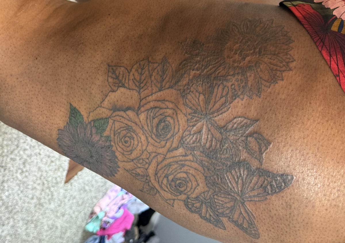 Thigh tattoo
