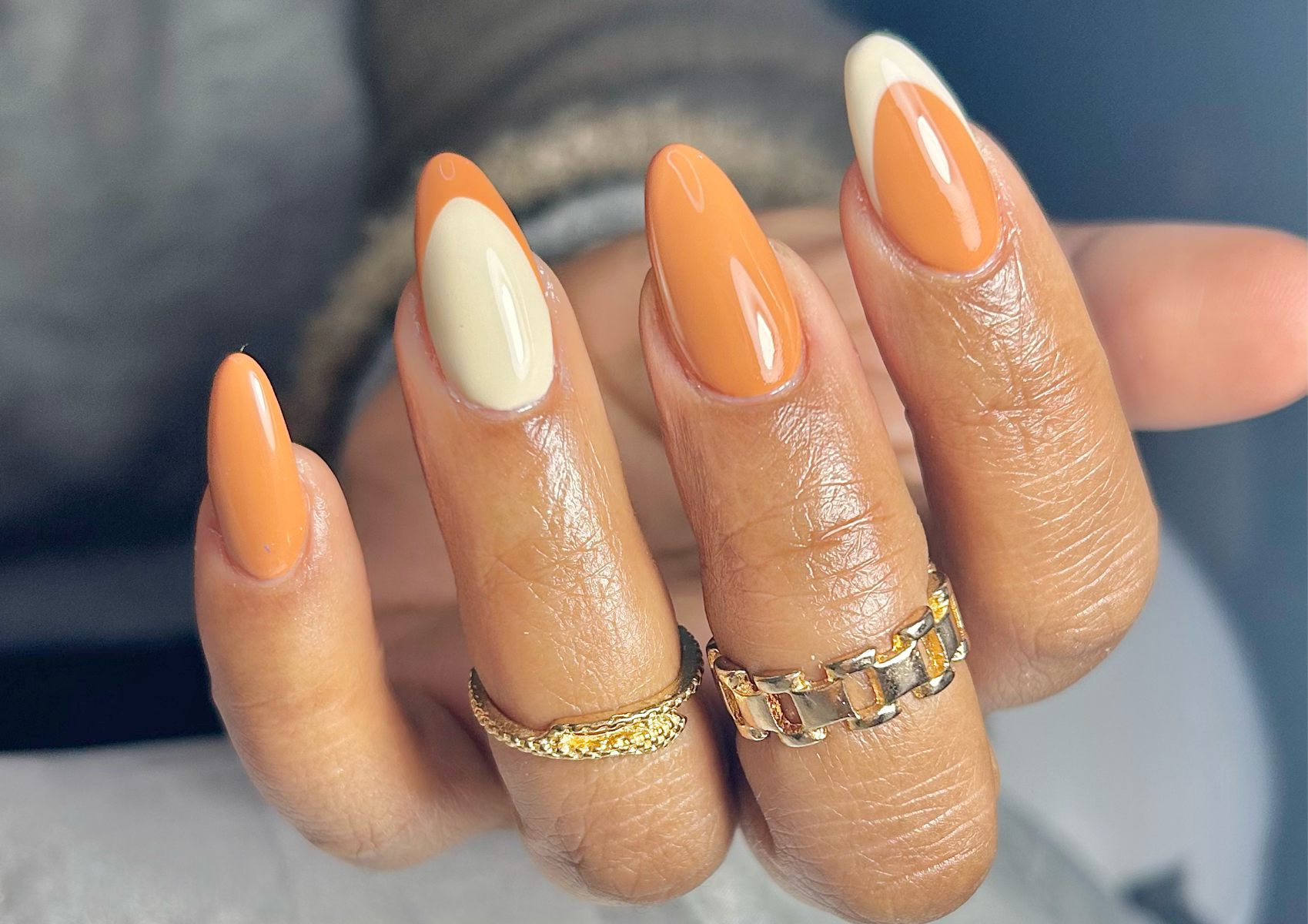 Poly gel /acrylic with tips and designs