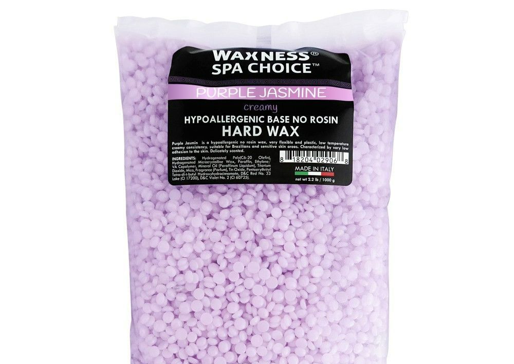 Perlas de cera dura semi cremosa sin resina de jazmín morado Spa Choice 2.2 lb / 1 kg