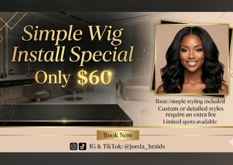 💇‍♀️Wig install $60 deal🔥💥
