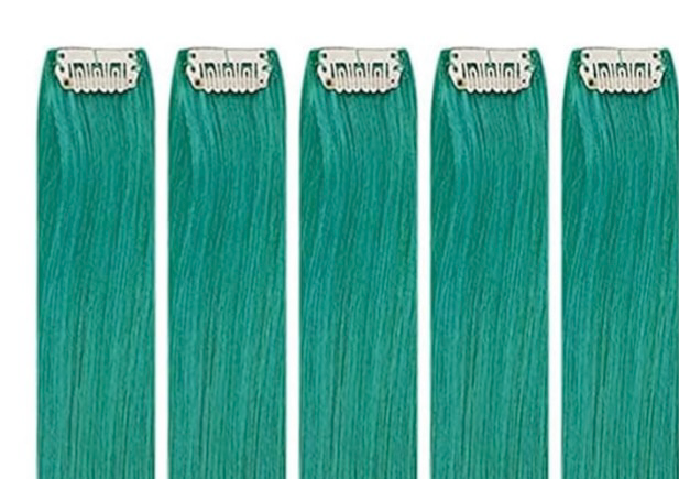 Kids aqua (teal blue) clip ins