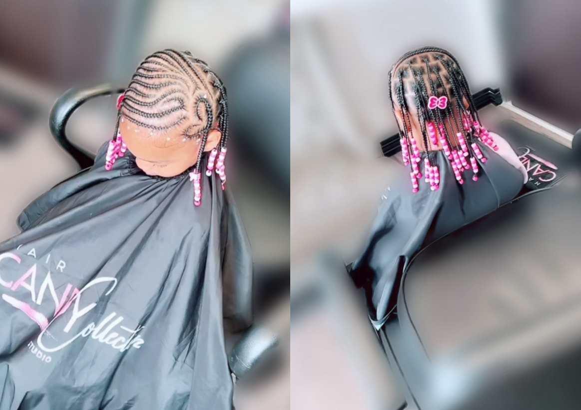 Kids medium knotless french braids (own hair)