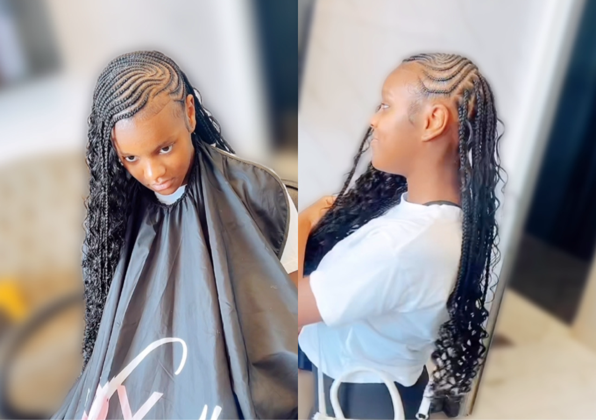 Kids Knotless in back  / Feed Ins in front Boho style