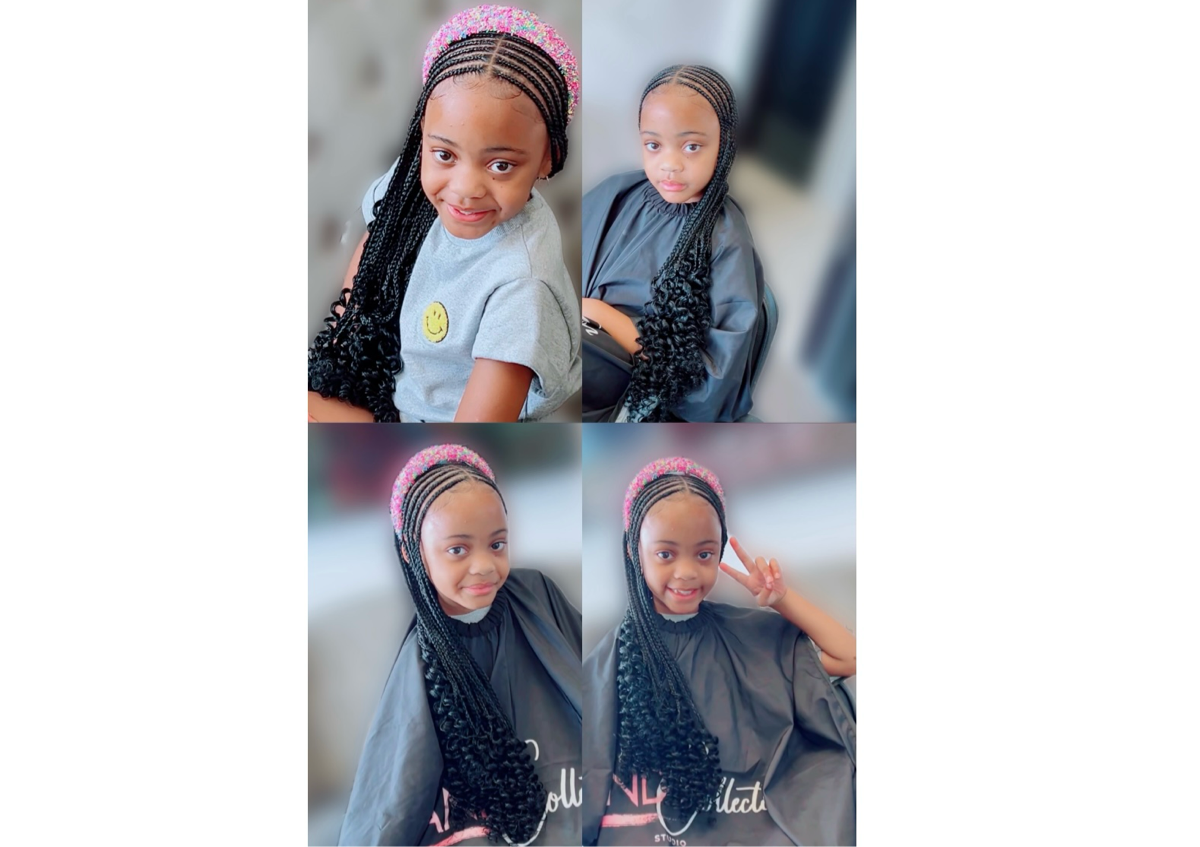 Kids two layer braids (Hair added feed in style)