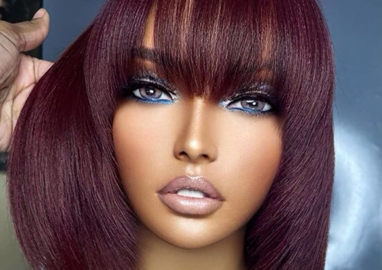 Bob with bangs (burgundy)