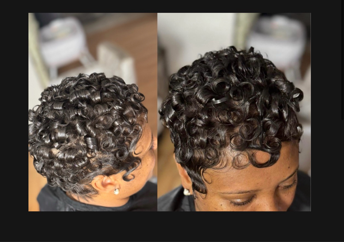 Pin Curls or Curls Short Style