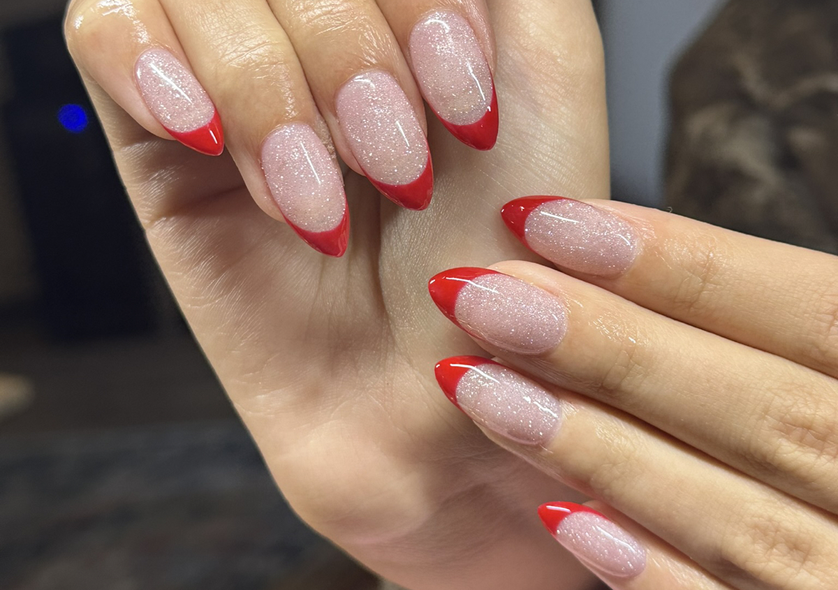 French tip all 10 nails - gel x fill 