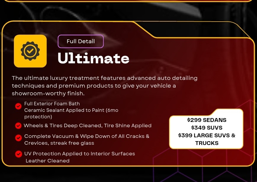 Ultimate Package Large SUV's &Trucks 