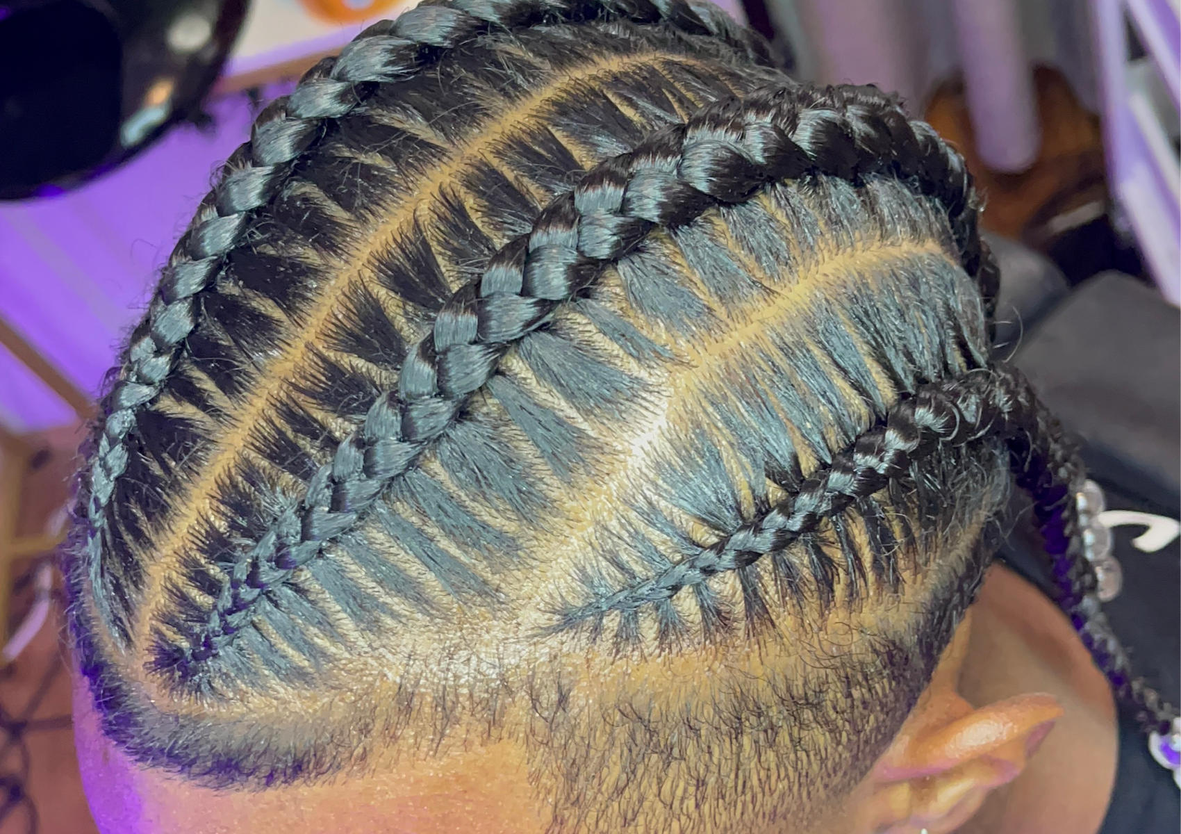 CORNROWS  ( 2 - 5 ROWS) without extension and design 
