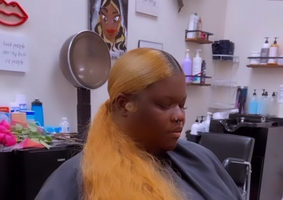 Middle Part ponytail