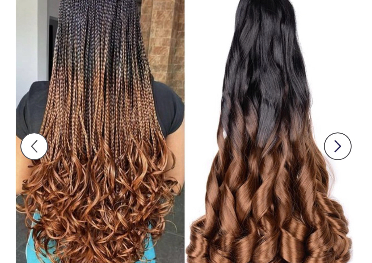Medium French Curls(Knotless or Boxbraids)