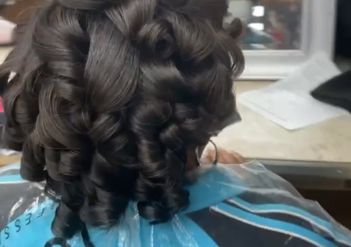 natural Flat iron w/ curls