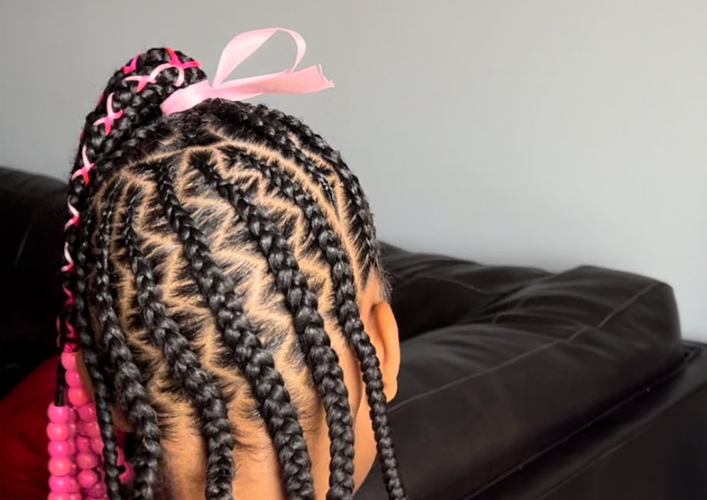 kids 1-10 natural braid styles (25 braids max)