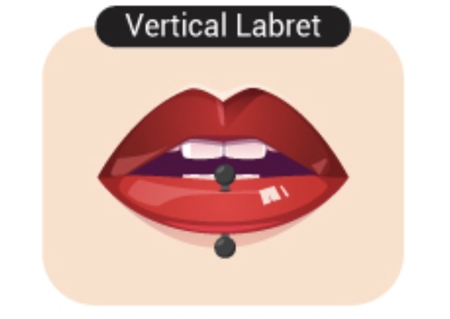Vertical Labret Lip Piercing