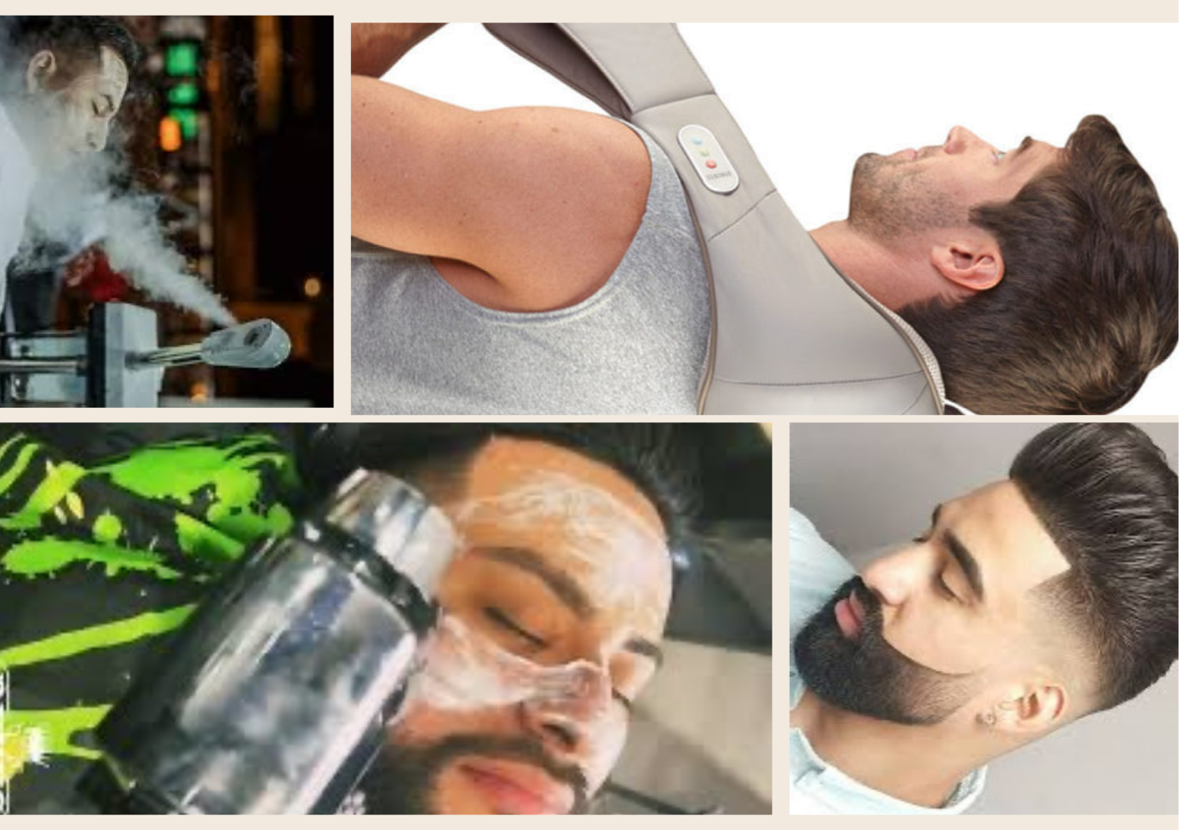 Cortes,barbas,vaporizador facial completo,masajeador de cuello. Court,beard,easy complete vaporizer,neck massager