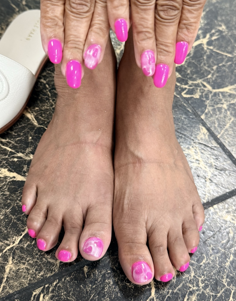 Bundle full set acrylic short & classic pedicure