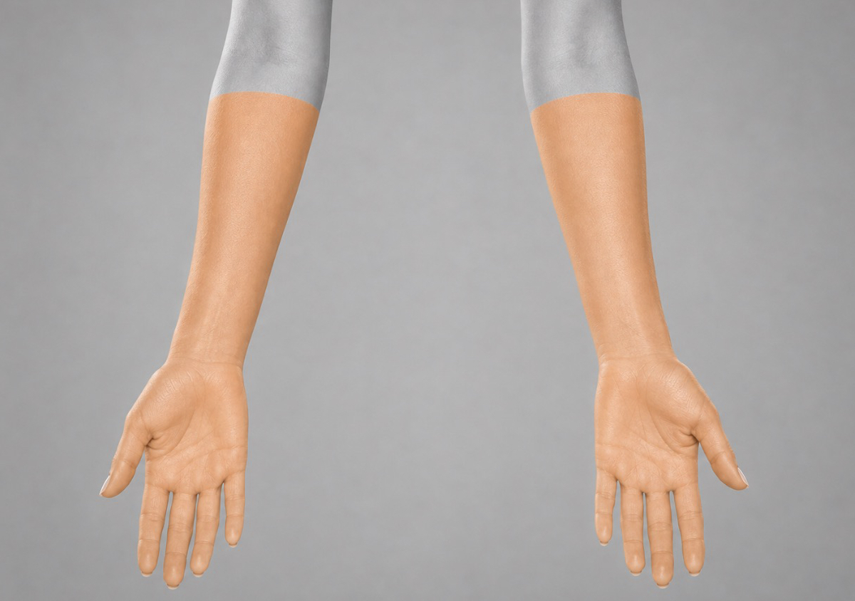 Half arms + fingers 