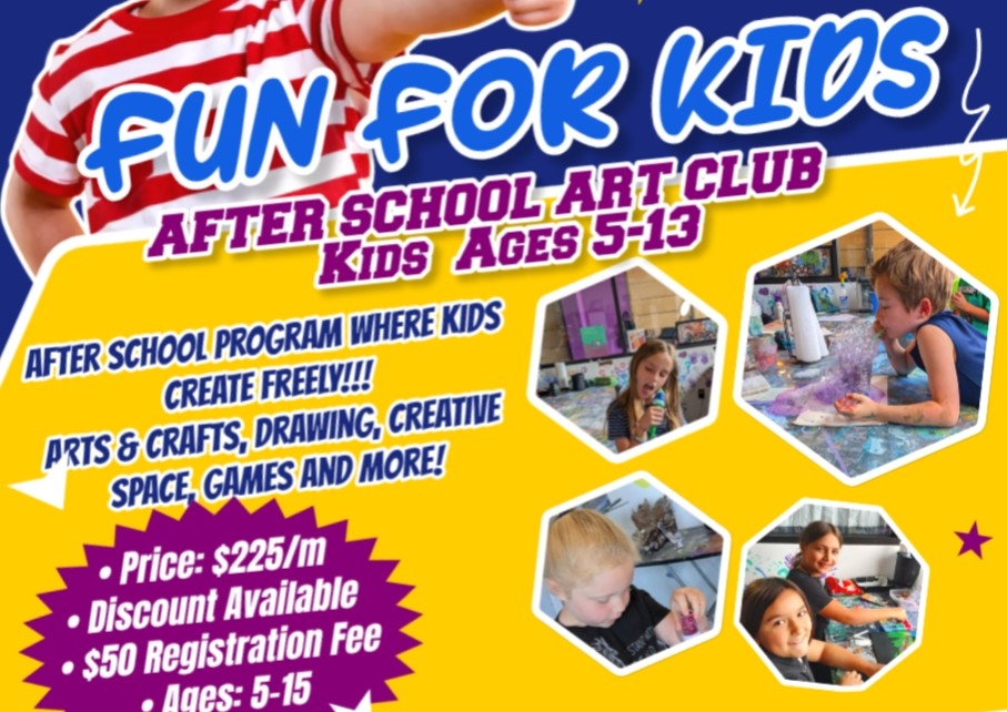 After School Art Club M-F 3-6pm $225 per month