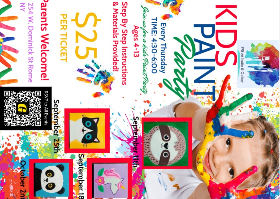 Kids Paint Party Thursdays 4:30-6:00 