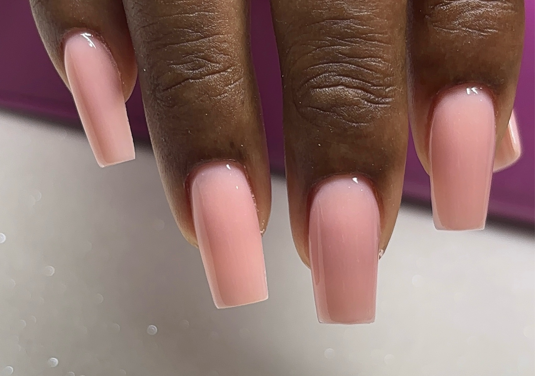 Sculpted Acrylic with Flat Gel Polish 