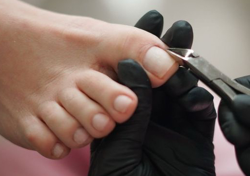 His pedicure